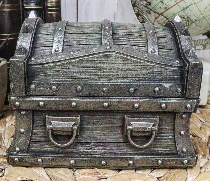 ebros gift Caribbean Barbarian Pirate Davy Jones Spiked Treasure Chest Small Decorative Box