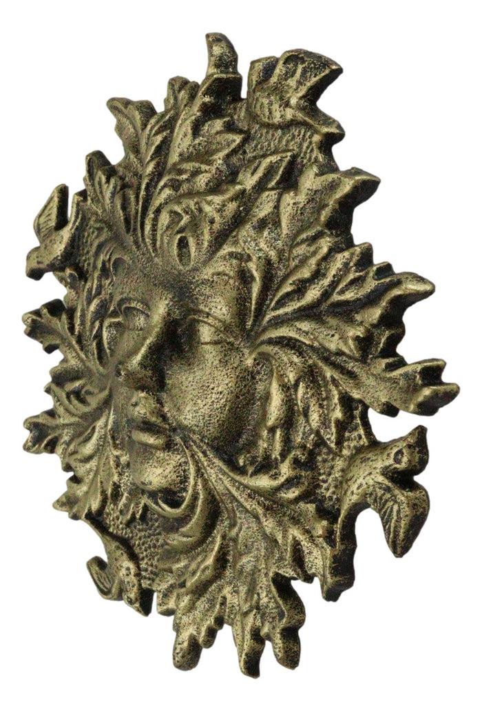 Ebros Gift Cast Iron Antiqued Forest Spirit Goddess Celtic Greenwoman Ent Face Wall Decor