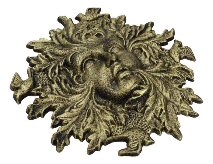 Ebros Gift Cast Iron Antiqued Forest Spirit Goddess Celtic Greenwoman Ent Face Wall Decor