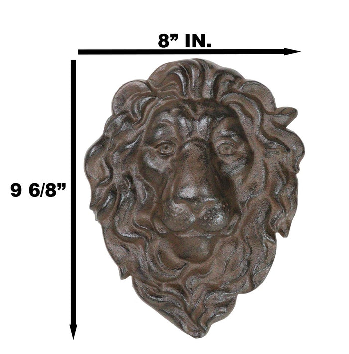 Ebros Gift Cast Iron Aslan The King Of The Jungle Regal Lion Head Wall Plaque Figurine