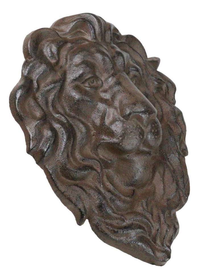 Ebros Gift Cast Iron Aslan The King Of The Jungle Regal Lion Head Wall Plaque Figurine