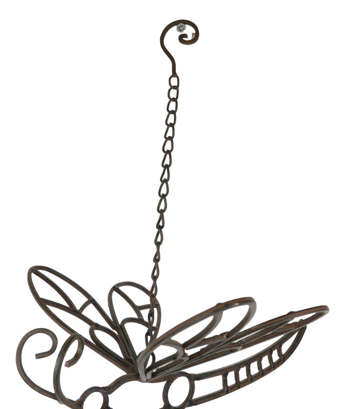 Ebros Gift Cast Iron Beautiful Cottage Garden Dragonfly Bell Wind Chime Hanging Mobile
