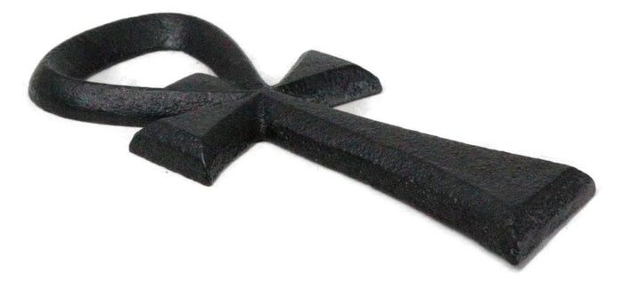 Ebros Gift Cast Iron Black Egyptian Mystic Hieroglyph Ankh Key Hand Bottle Cap Opener