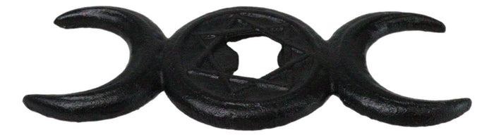 Ebros Gift Cast Iron Black Wicca Triple Moon Goddess Pentagram Hand Bottle Cap Opener