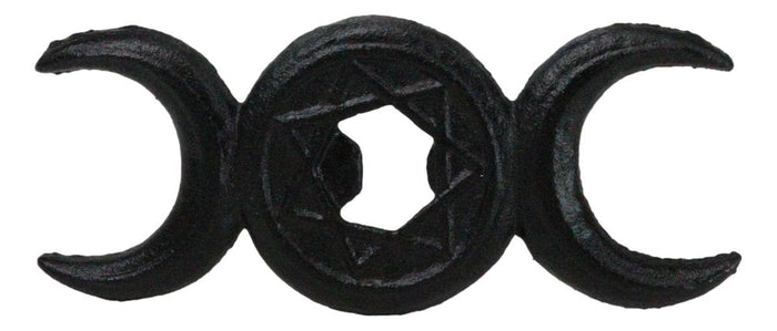 Ebros Gift Cast Iron Black Wicca Triple Moon Goddess Pentagram Hand Bottle Cap Opener
