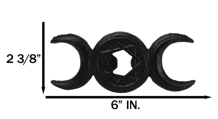 Ebros Gift Cast Iron Black Wicca Triple Moon Goddess Pentagram Hand Bottle Cap Opener