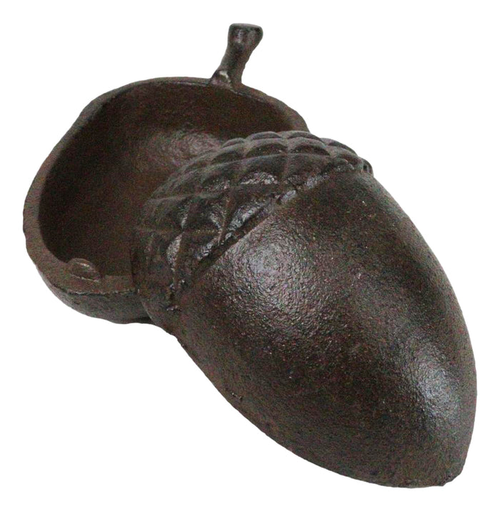 ebros gift Cast Iron Cottage Western Autumn Acorn Nut Decorative Jewelry Trinket Key Box