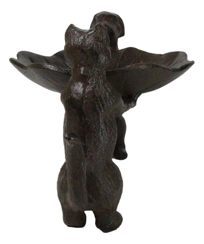 Ebros Gift Cast Iron Dog And Cat With Lilypad Jewelry Trinket Keys Holder Figurine 12" L