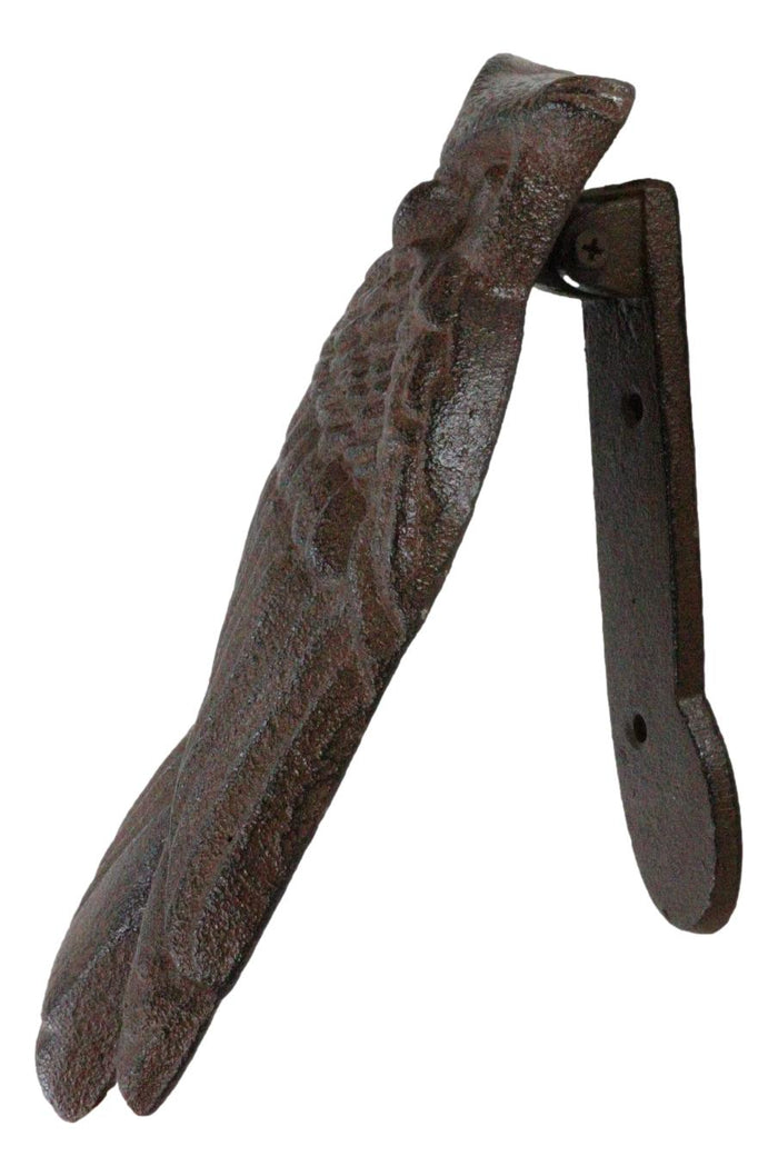 Ebros Gift Cast Iron Metal Rustic Country Forest Nocturnal Owl Bird Door Knocker Sculpture