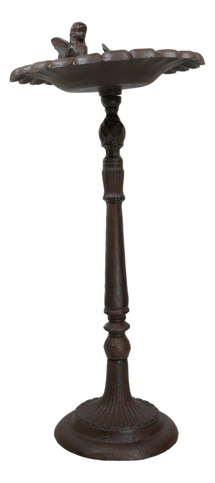 Ebros Gift Cast Iron Pretty Garden Fairy Pixie On Sunflower Bird Feeder Bath Garden Statue