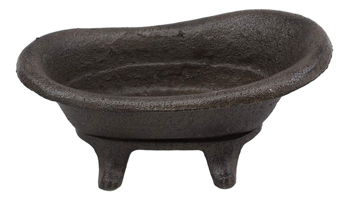 Ebros Gift Cast Iron Rustic Bronze Bathtub Miniature 8"L As Tray Or Dish For Bar Soap Coins