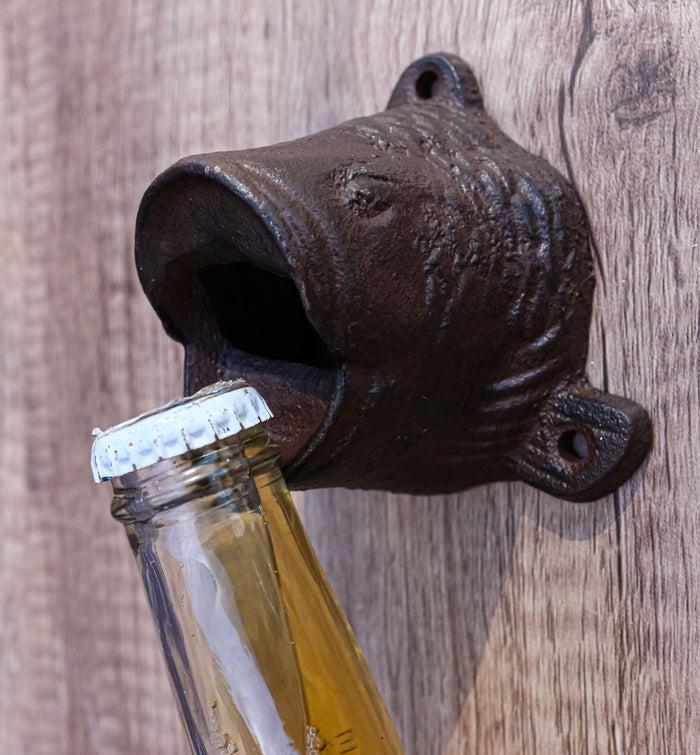 ebros gift Cast Iron Rustic Bronze Nautical Marine Angler Fish Wall Beer Bottle Cap Opener
