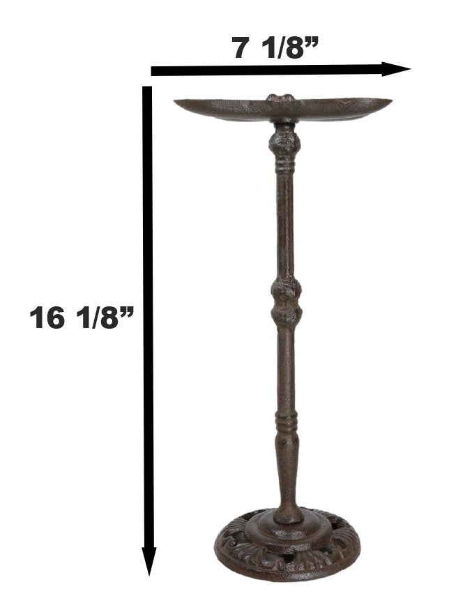 Ebros Gift Cast Iron Rustic Cottage Whimsical Garden Dragonfly Bird Feeder Bath Statue