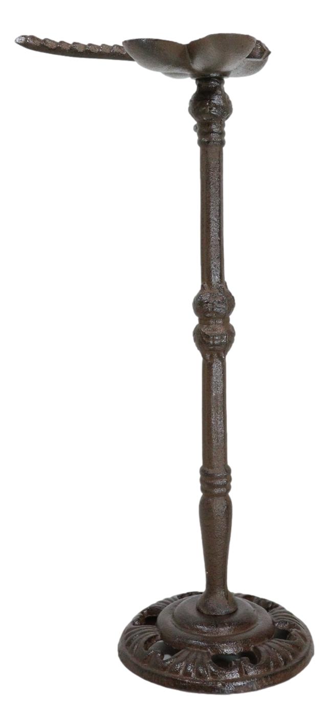 Ebros Gift Cast Iron Rustic Cottage Whimsical Garden Dragonfly Bird Feeder Bath Statue