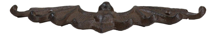 Ebros Gift Cast Iron Rustic Dracula's Perch Winged Bat 8 Pegs Quadruple Wall Hook Decor