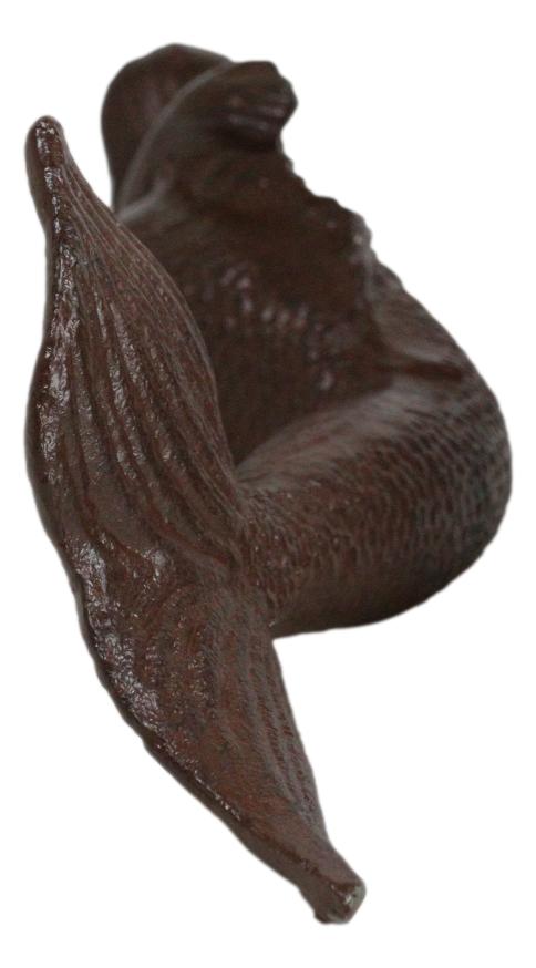 Ebros Gift Cast Iron Rustic Nautical Siren Mermaid In Repose On Ocean Bed Sculpture 13"L