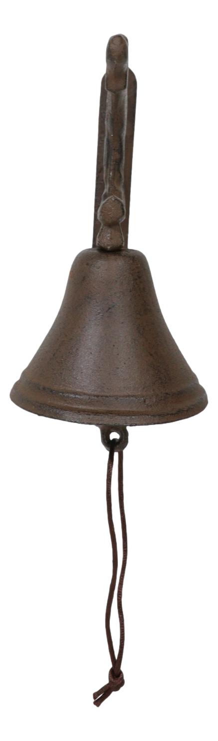 Ebros Gift Cast Iron Rustic Vintage Western Puppy Dog Door Wall Dinner Yard Farm Bell