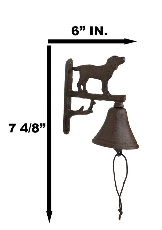 Ebros Gift Cast Iron Rustic Vintage Western Puppy Dog Door Wall Dinner Yard Farm Bell