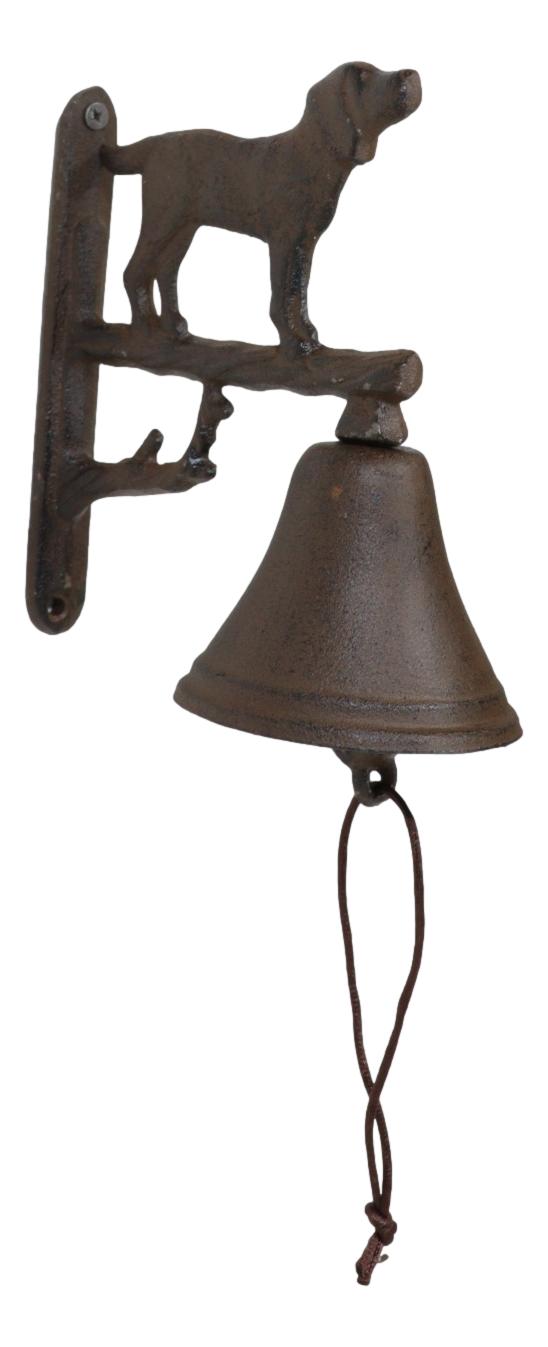 Ebros Gift Cast Iron Rustic Vintage Western Puppy Dog Door Wall Dinner Yard Farm Bell