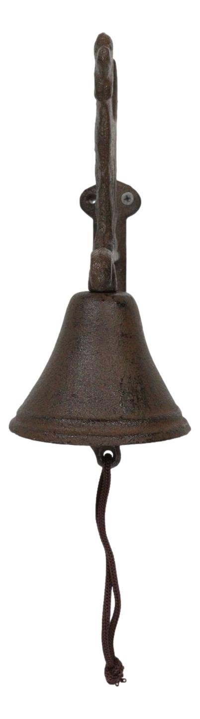 Ebros Gift Cast Iron Rustic Vintage Western Puppy Dog Door Wall Dinner Yard Farm Bell Decor