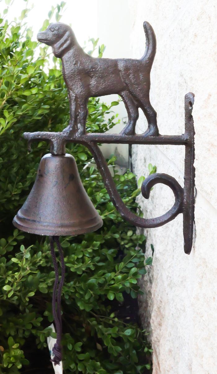 ebros gift Cast Iron Rustic Vintage Western Puppy Dog Door Wall Dinner Yard Farm Bell Decor