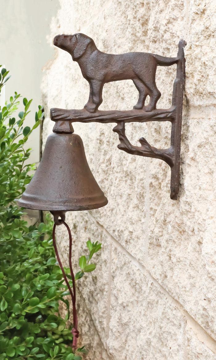 Ebros Gift Cast Iron Rustic Vintage Western Puppy Dog Door Wall Dinner Yard Farm Bell