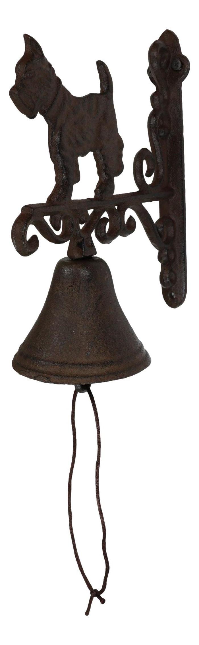 Ebros Gift Cast Iron Rustic Vintage Western Scottish Terrier Dog Door Wall Dinner Yard Bell