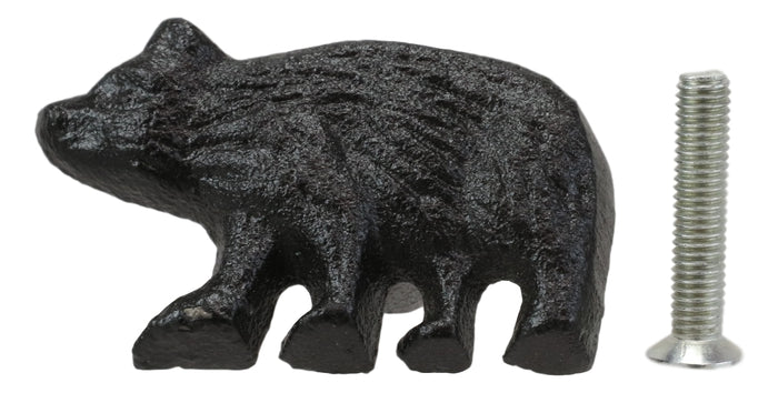 Cast Iron Rustic Western Black Bear Drawer Cabinet Door Knobs Hardware Pack Of 4