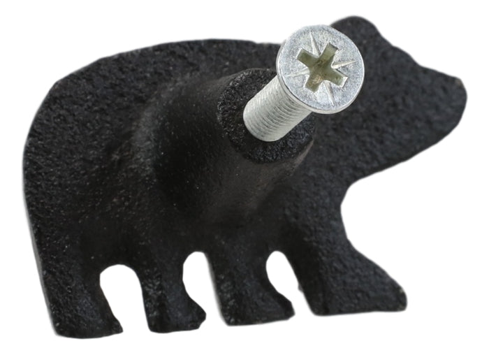 Cast Iron Rustic Western Black Bear Drawer Cabinet Door Knobs Hardware Pack Of 4