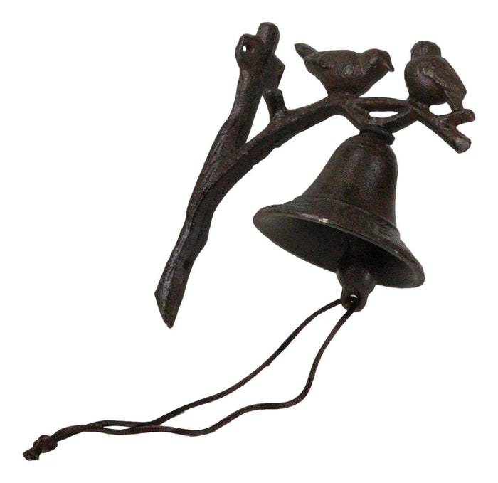 Ebros Gift Cast Iron Rustic Western Country Cottage Lovebirds Bird Wall Dinner Yard Bell