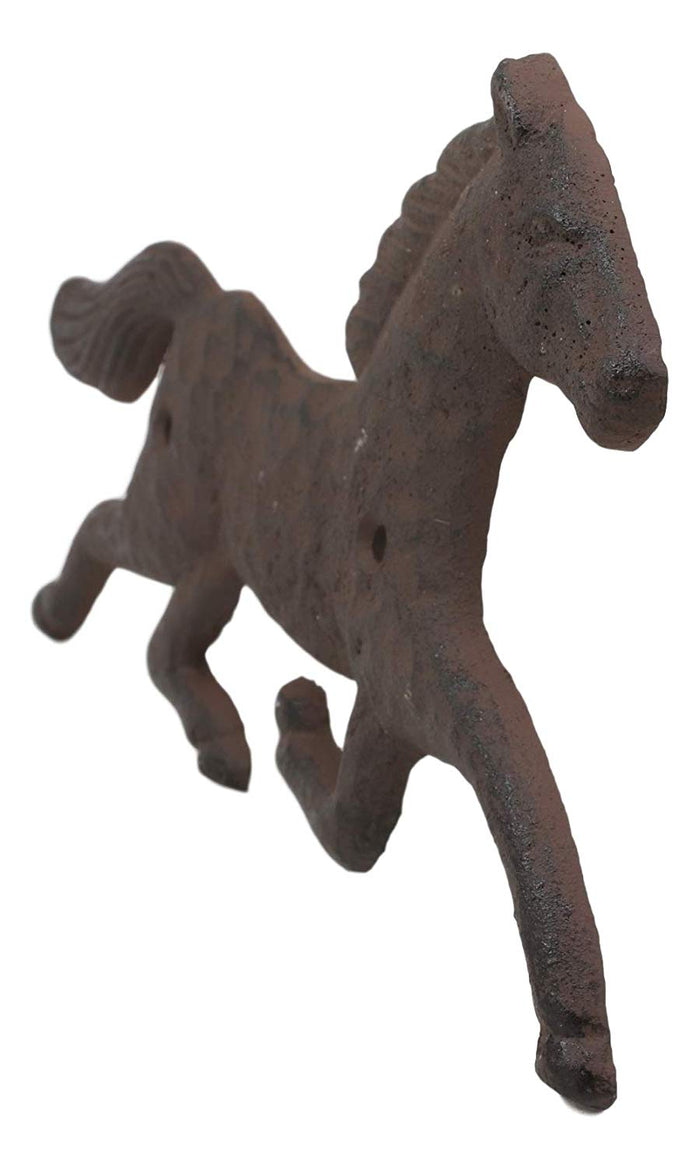 Ebros Gift Cast Iron Rustic Western Country Running Wild Horse Wall Hanging Accent Decor 9"