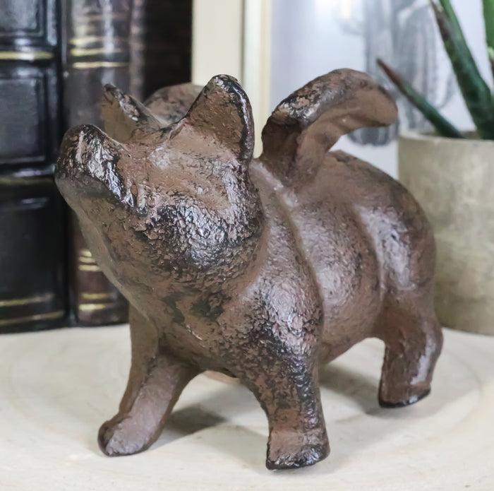 ebros gift Cast Iron Small Whimsical Flying Pig Angel Decorative Statue Desk Paperweight