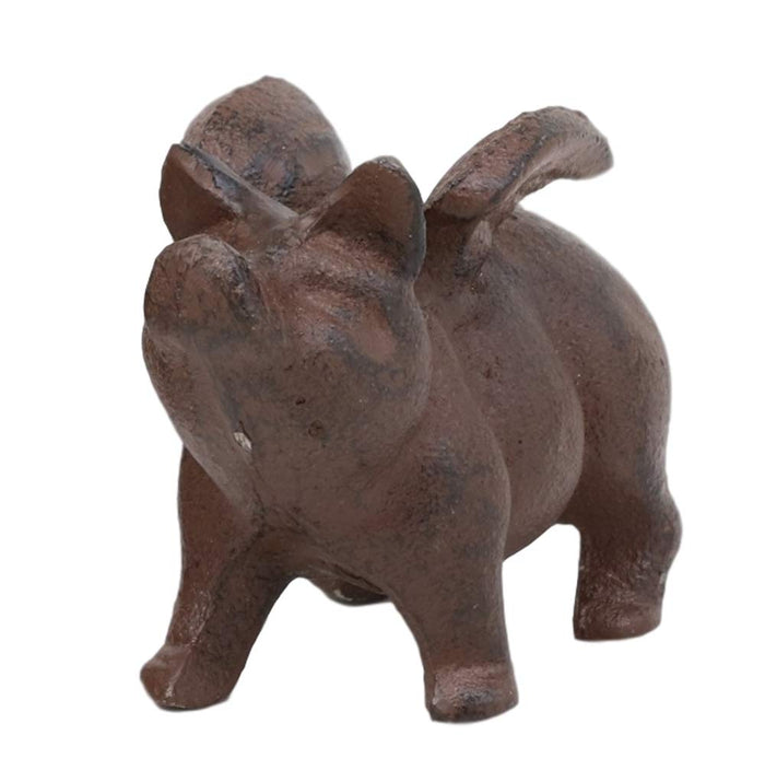 Ebros Gift Cast Iron Small Whimsical Flying Pig Angel Hog Statue Paperweight Decor Set Of 2