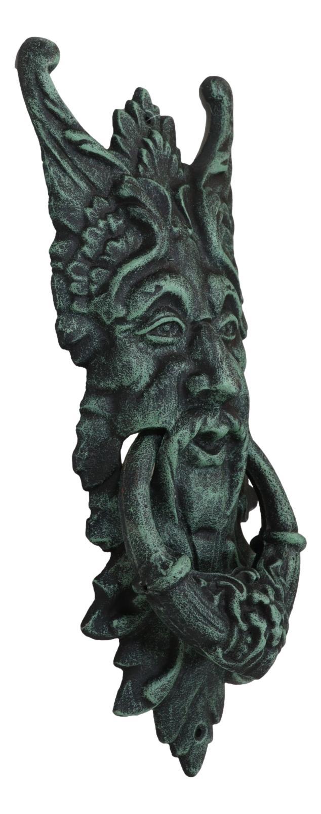Ebros Gift Cast Iron Verdigris Wiccan Celtic Greenman Forest Tree Ent Spirit Door Knocker