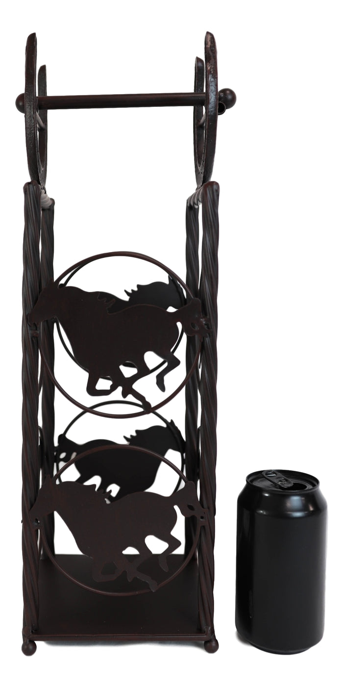 Ebros Gift Cast Iron Western Rustic Horse And Horseshoes Toilet Paper Holder Stand Station