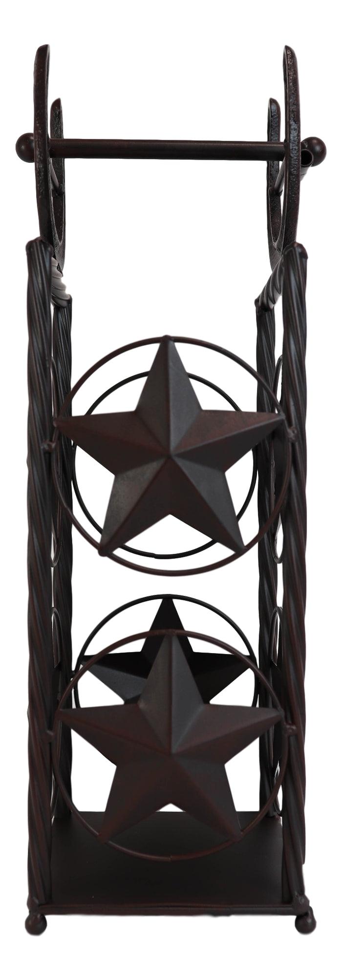 Ebros Gift Cast Iron Western Rustic Lone Stars Horseshoes Toilet Paper Holder Stand Station