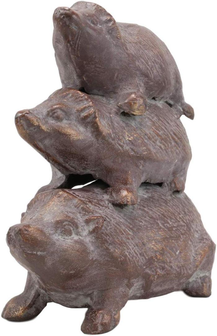 Ebros Gift Cast Iron Whimsical Animal Totem Acrobatic Stacked Hedgehog Trio Garden Statue