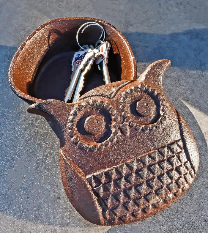 ebros gift Cast Iron Whimsical Night Owl Small Decorative Jewelry Trinket Box Figurine