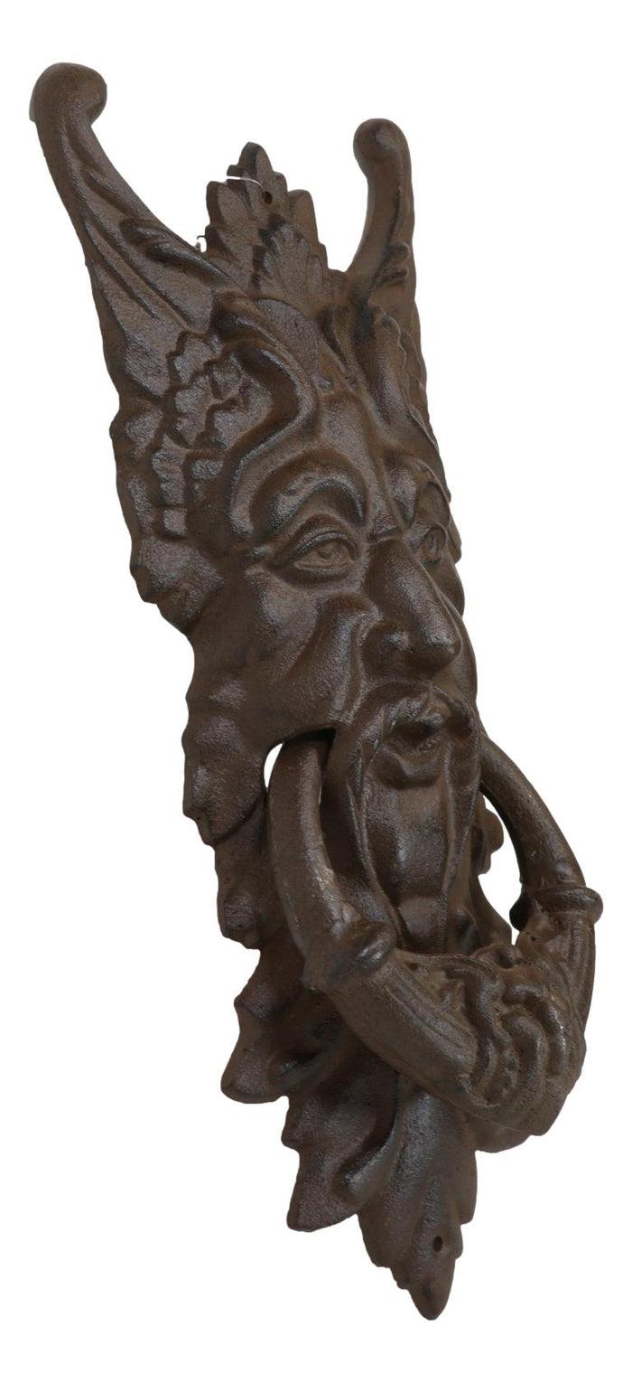 Ebros Gift Cast Iron Wiccan Celtic Greenman Forest Tree Ent Spirit Heirloom Door Knocker