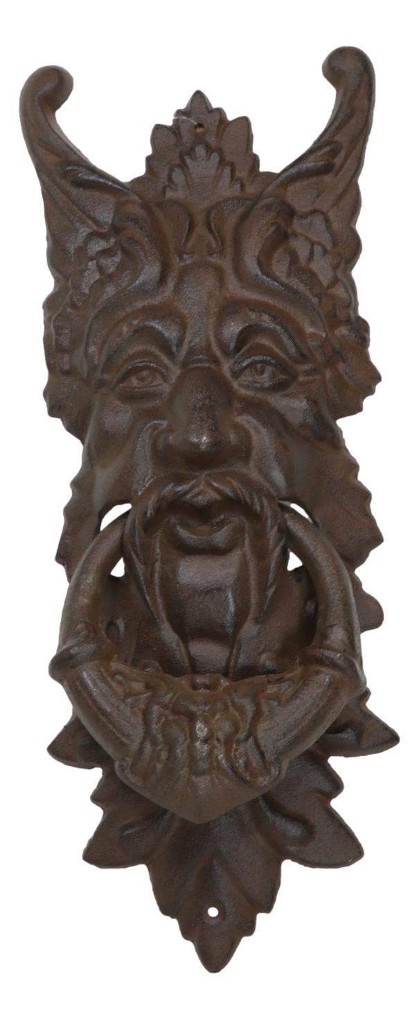 ebros gift Cast Iron Wiccan Celtic Greenman Forest Tree Ent Spirit Heirloom Door Knocker