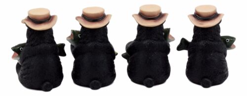 Ebros Gift Catch Of The Day Fishing Bears With Bass Fish Figurine Set 4"H Hunting Bears