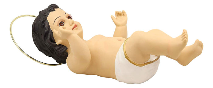Ebros Gift Catholic Christian Nativity Infant Baby Jesus With Golden Halo Large 18"L Statue
