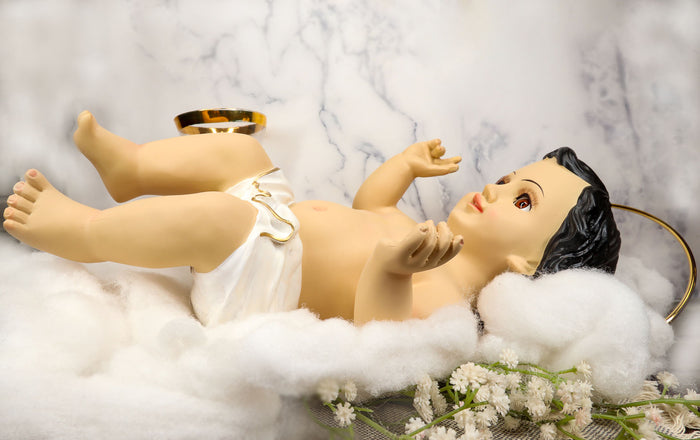 ebros gift Catholic Christian Nativity Infant Baby Jesus With Golden Halo Large 18"L Statue