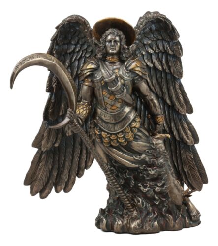 Ebros Gift Catholic Church Archangel Saint Gabriel With Crescent Moon Statue 10"Tall Angel