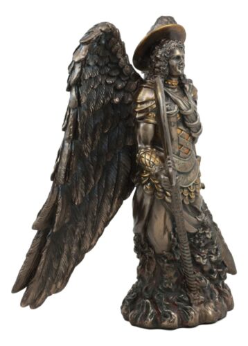 Ebros Gift Catholic Church Archangel Saint Gabriel With Crescent Moon Statue 10"Tall Angel