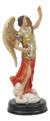 Ebros Gift Catholic Church Archangel Saint Uriel With Holy Spirit Torch Statue With Base