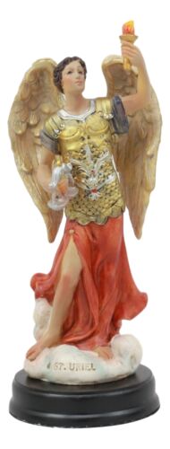 Ebros Gift Catholic Church Archangel Saint Uriel With Holy Spirit Torch Statue With Base