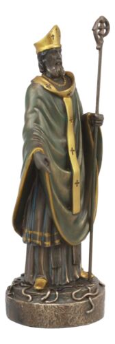Ebros Gift Catholic Irish Saint Patrick Holding Staff Statue 7.5"Tall Apostle Of Ireland