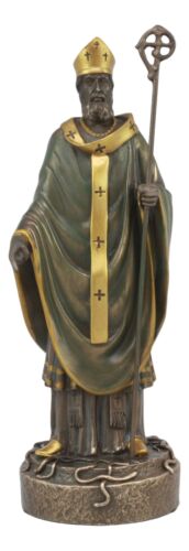 ebros gift Catholic Irish Saint Patrick Holding Staff Statue 7.5"Tall Apostle of Ireland