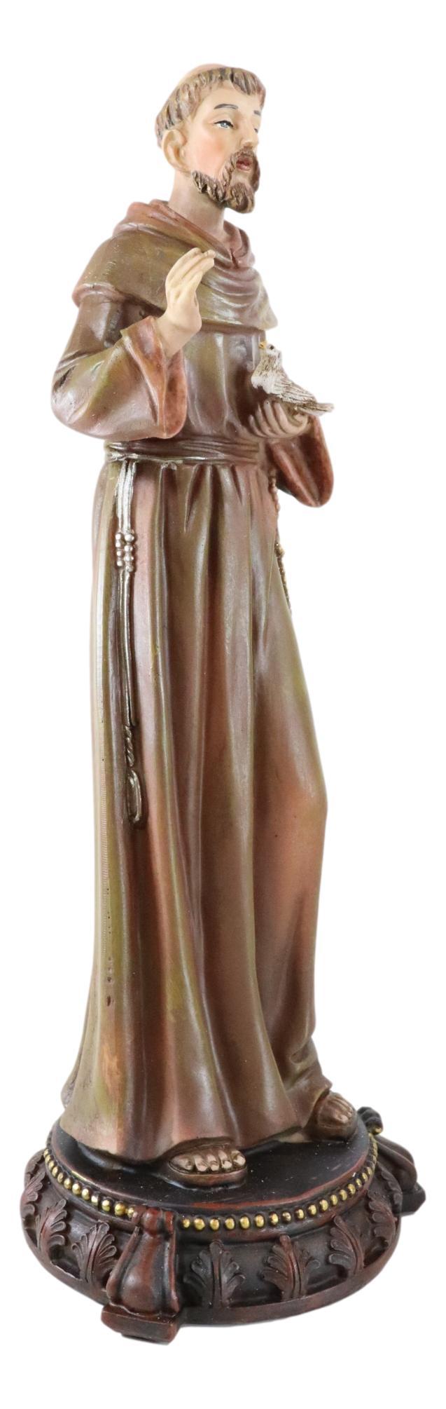 Ebros Gift Catholic Saint Francis Of Assisi With White Dove Altar Figurine Patron Animals